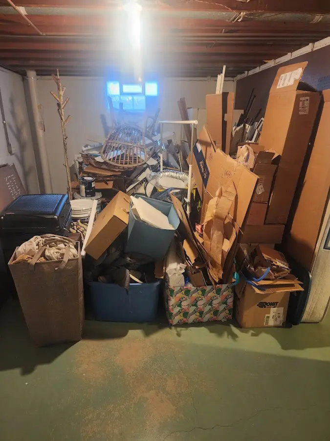 Roll-off dumpster container at job site for 6 Yard Dumpster Rental in Bellevue